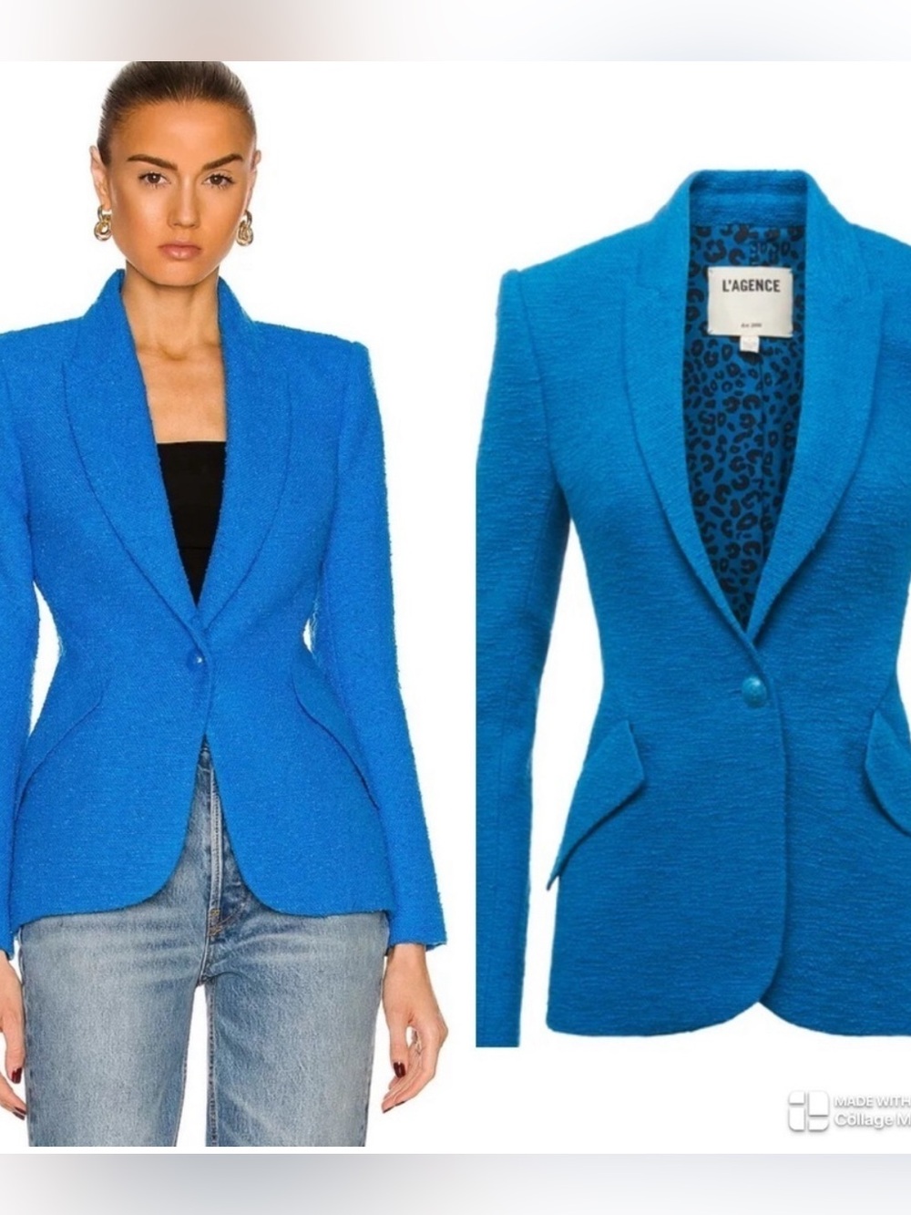L’Agence Boucle Single Breasted Chamberlain Blazer Jacket